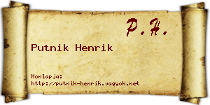 Putnik Henrik névjegykártya